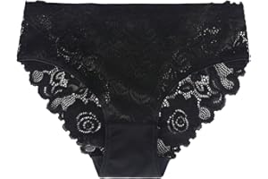 Cotton Lace Panties for Women Sexy, Cheeky Lace Panties with Breathable Cotton Gusset, Soft Comfortable