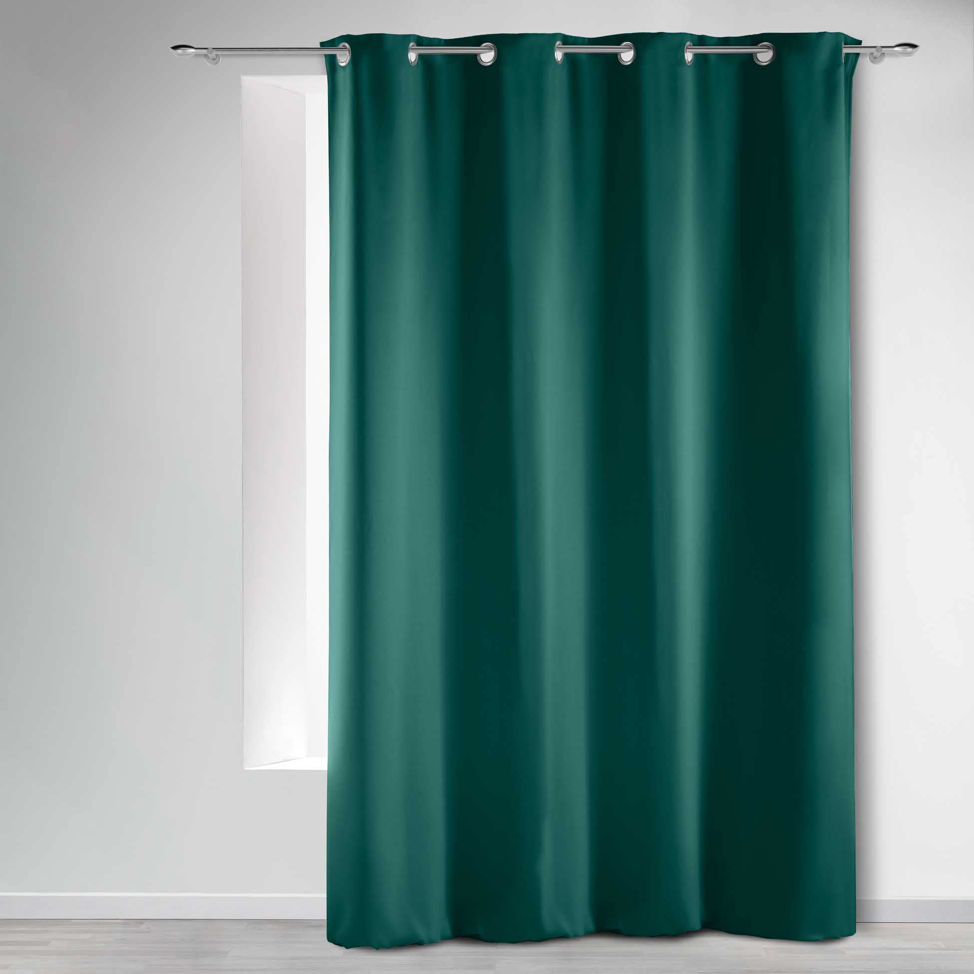 Douceur d'Intérieur, Emerald Blackout Eyelet Curtain 135 x 240 cm