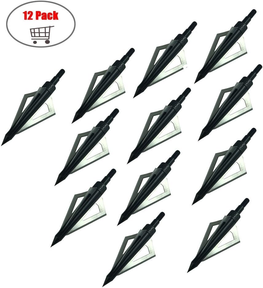 WEREWOLVES Archery Broadheads 3 Blades Arrow Heads Tips 100 Grains 12 Pack