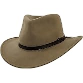 American Hat Makers Pathfinder Wool Felt Outback Hat | Handcrafted Durable Western Style | Crushable, Packable, Travel Ready