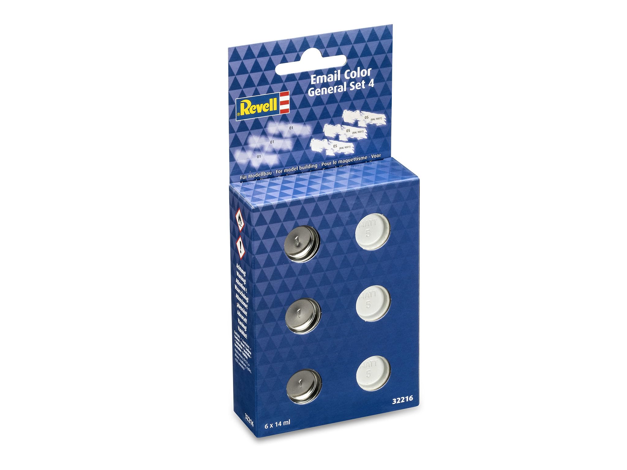 Revell 32216 - Gloss Clear & Matt White Set - 6x Enamel Paints (14ml each)