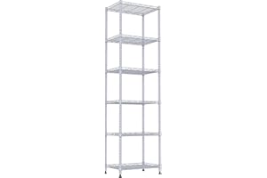 REGILLER 6 Wire Shelving Steel Storage Rack Adjustable Unit Shelves for Laundry Bathroom Kitchen Pantry Closet(Silver, 11.7" D x 16.8" W x 63" H)