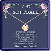 Gnamy Softball Initial A-Z Necklaces for Women Girls, 14K Gold Plated Letter Disc Pendant Necklace Dainty Valentines Birthday Jewelry Gifts for Her Teen Girls Team Players Coach