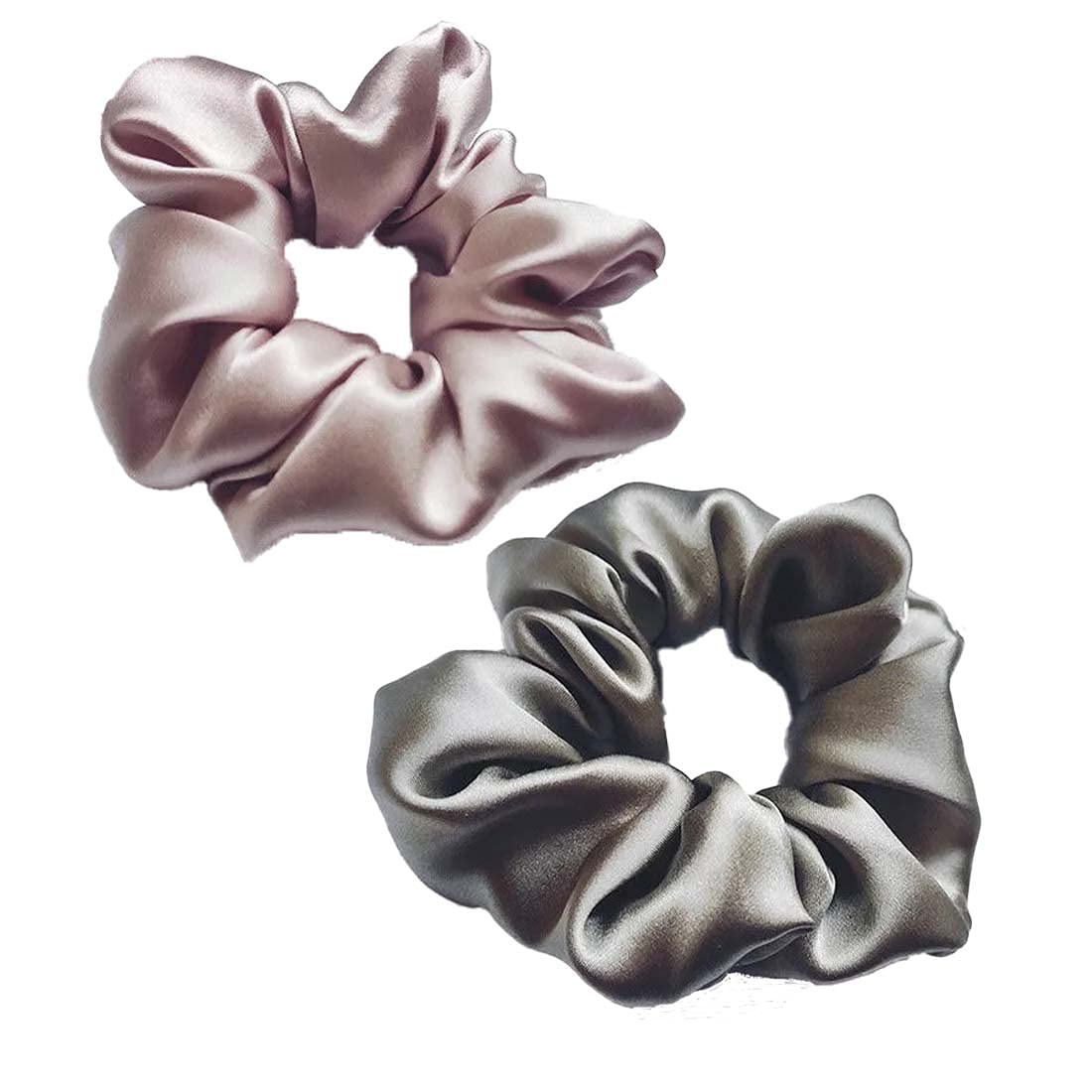 100% Pure 19 Momme Mulberry Silk Scrunchies Soft Sleeping Hair Ties Hair frindly Silk Brocade Ponytail Holders for Women and Girls