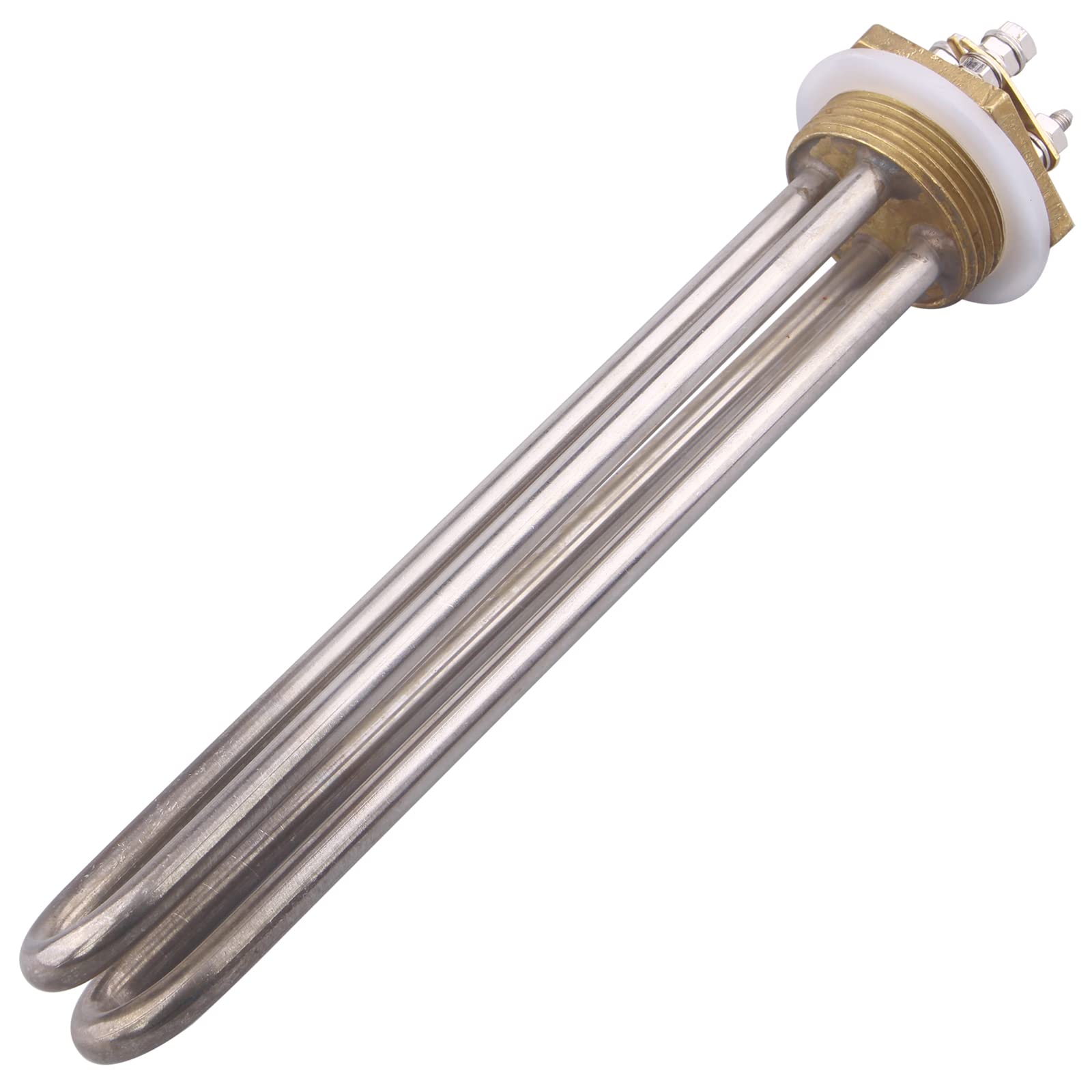 DERPIPE Heating Element Brass Flange 48V 900W 2U 1.25 inch BSP Thread with Silicone Ring Stainless Steel Tube