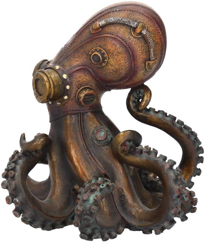 Nemesis Now Steampunk Octopus Figurine, Resin, Bronze, 15 cm - Image 3