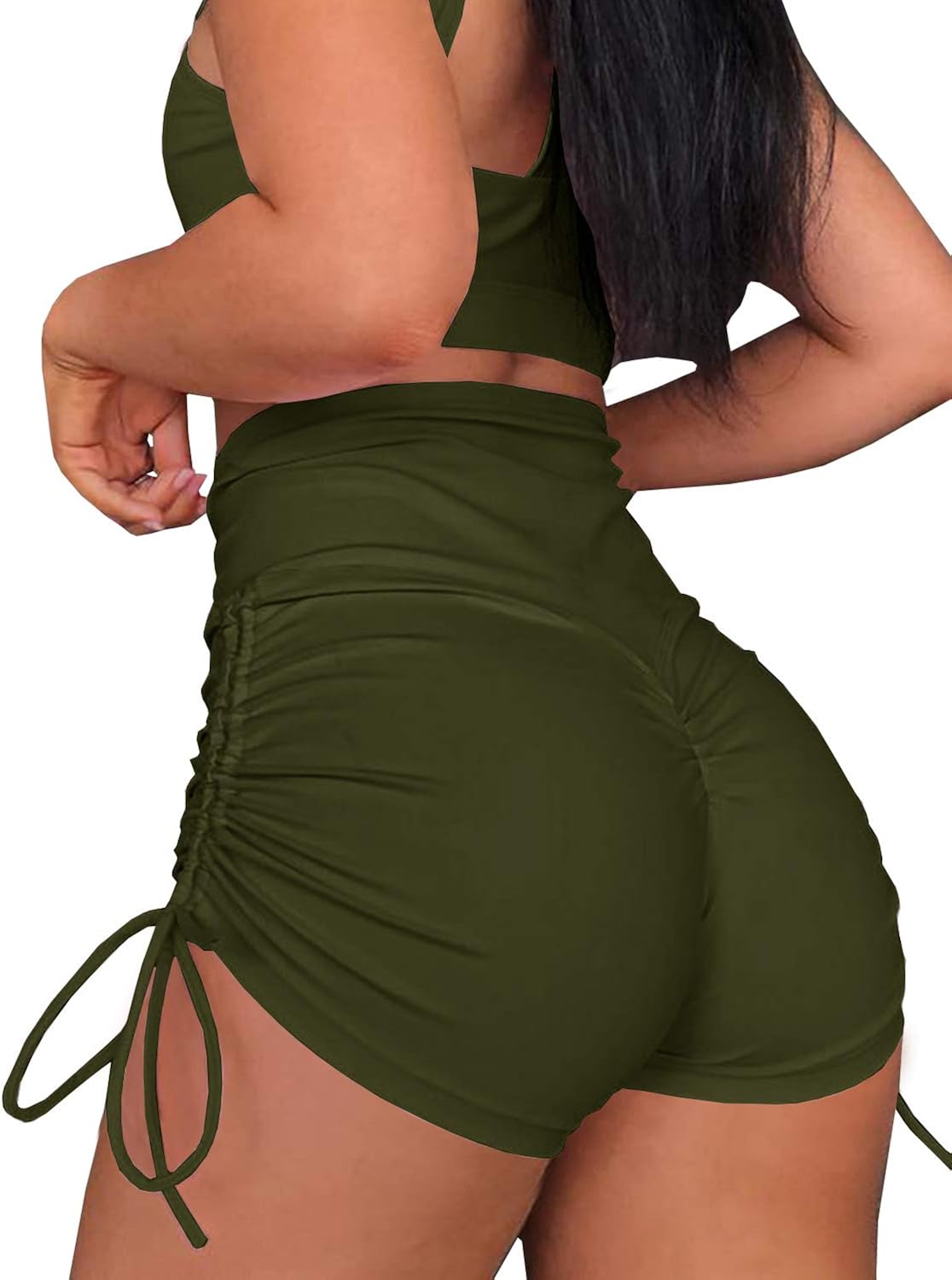 high waisted tight gym shorts