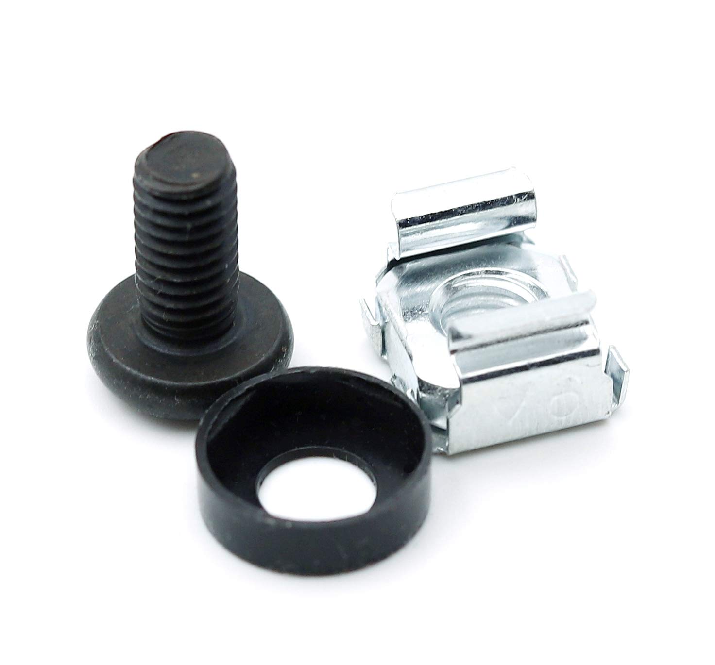 M6 Rack Mount Cage Nuts, Screws (M6X10MM) and Washer (Black