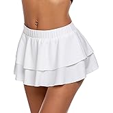 Avidlove Womens Pleated Mini Skirt Solid Ruffle Lingerie Skirts Layered Y2K Plaid Outfit for Schoolgirl Role Play XS-4XL