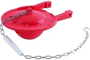 iFealClear 3-Inch Toilet Flappers Compatible with TOTO Flapper Model THU138S, Toilet Flapper Replacements Rubber Seal- Including Stainless Steel Chain and Hook, Easy to Install, Red