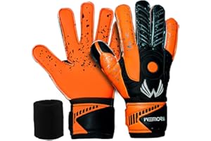 WEMORA Soccer Goalie Gloves Fingersave for Kids Youth Adults with 7.5MM Strong Grip Palm Flexible Finger Spines Goalkeeper Gloves
