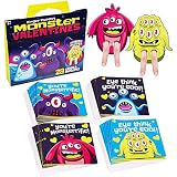 Red Robin Greetings; Kids Valentine Cards; Monster Finger Puppet Valentines Cards (28-Count)