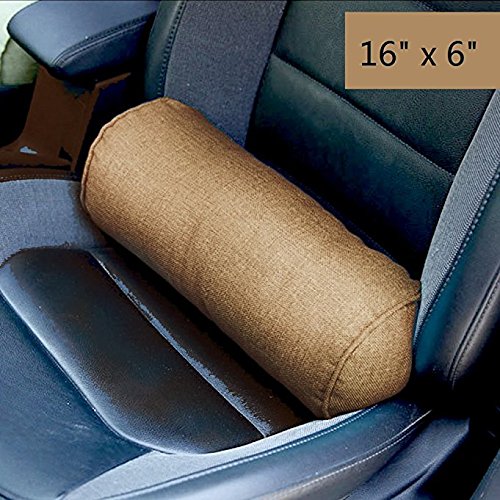 16x6 Inch Round Neck Pillow For Neck Backrest for Car or Office Chair Sofa, Support Pillow for Posture & Comfortable Spine Position(coffee)