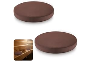 AceOrbit 2 Pack Sauna Seat Cushions, Waterproof High Resilience Seat Pad for Infrared Sauna, Shower Chair & Spa, Heat Mat Accessories 15.7 Inch(Brown,2" Thick,Round)