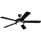 Westinghouse 7224200 Comet Indoor Ceiling Fan with Light, Matte Black