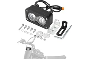 LED Headlight Upgrade Kit Waterproof 3 Pin for Ridstar Q20/Q20 Lite/Q20 Pro with Mount Bracket Front Light Plug and Play Head