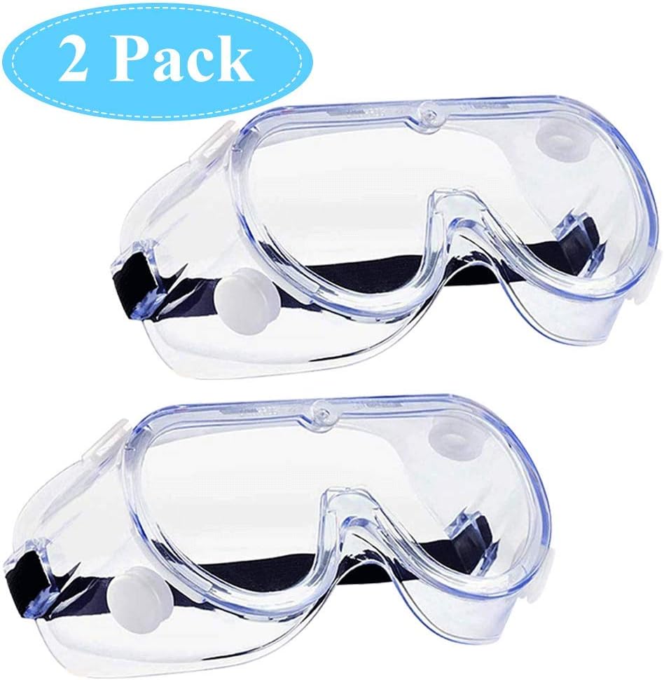 CISHANJIA Protective Safety Goggles Clear Anti-Fog/Anti-Scratch Eye Protection High Performance Lab Eyewear for Chemistry Protective Eyeglass (2)