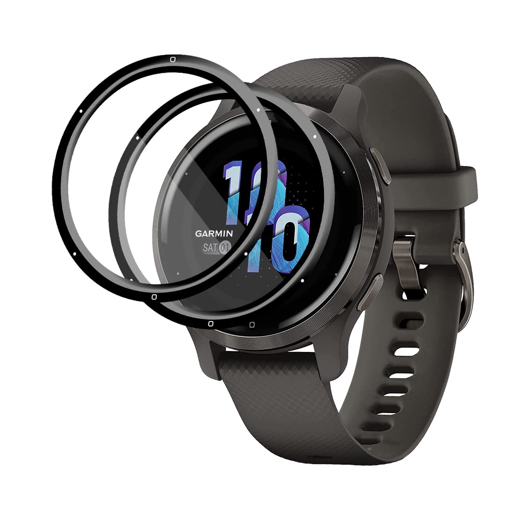 Niboow Screen Protector [2 Pack] for Garmin Venu 2S, 3D Full Coverage Anti Scratch, High Sensitivity, Bubble Free Soft HD Clear Protector Film for Garmin Venu 2S