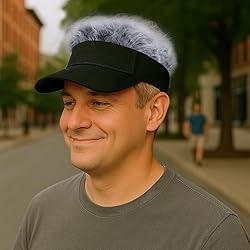 Men's Hair Visor ​Sun Hats Visor with Hair Fake