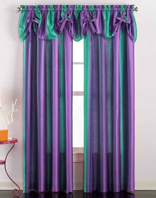Amazon Com Rainbow Ombre Faux Silk Rod Pocket Curtain Panel 63