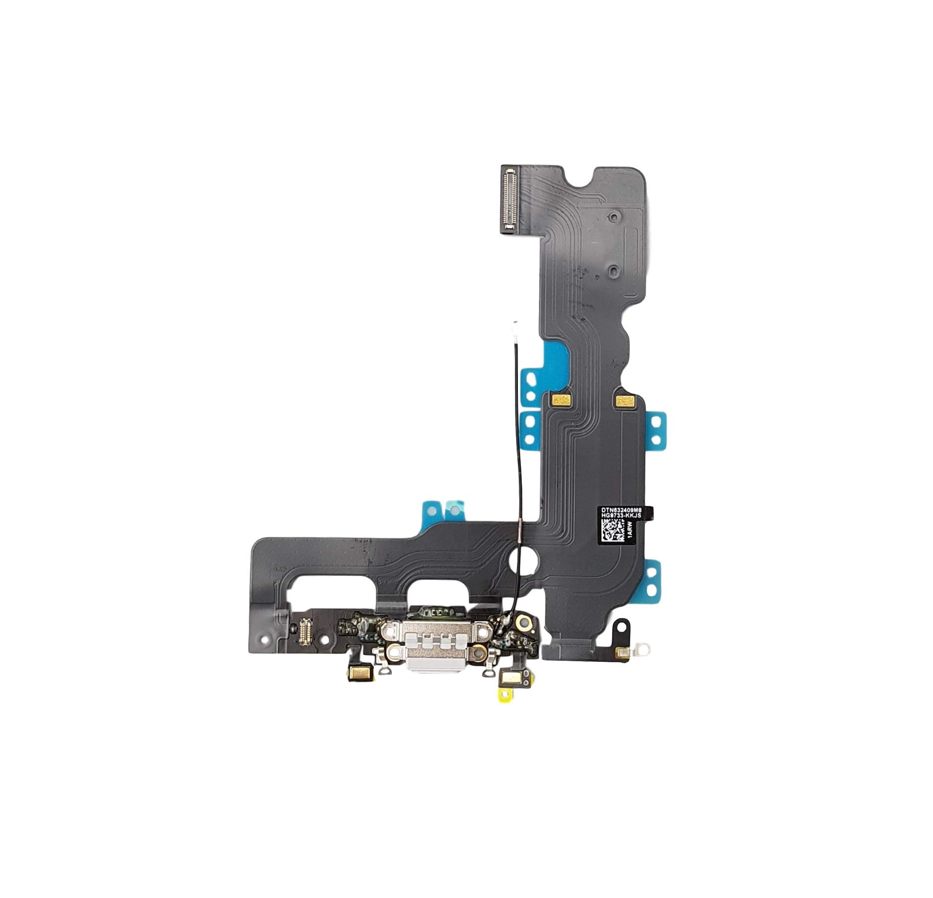 DHLK® Charging Dock connector compatible with iPhone 7 Plus - Charging Port Flex Cable, Light Grey (A1661, A1784, A1785)