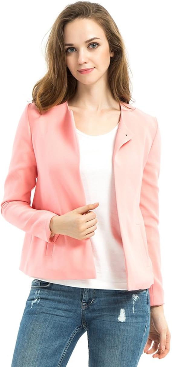 Amazon Aidoxiレディース ジャケット ピンク カジュアル 入学式 Ol オフィス カジュアル L コート ジャケット 通販