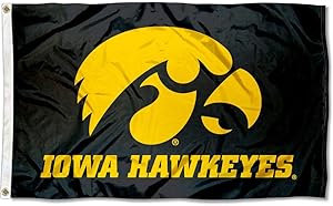 Iowa Hawkeyes Black University Large College Flag