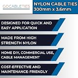 Gocableties Black Cable Ties 300mm x 3.6mm Pack of 100 Nylon Zip Ties view 6
