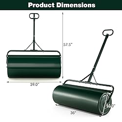 Goplus Push/Tow-Behind Lawn Roller, 17 Gallon/63L