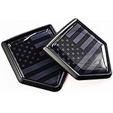 Newperlite All Black US American Flag Decal Sticker Car Emblem USA Flag Car Decoration Accessories Chrome Shield for Truck Vehicles Cars, 2 Pack
