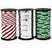 Gift Boutique Christmas Curling Ribbon Pack of 3 Rolls Green, Red & White Stripes, and Metallic Silver; Holiday Party Crafts Supplies Decorations- 100 Yards Per Roll Total of 900 Feet