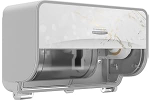 Kimberly-Clark Professional ICON Coreless Standard Roll Horizontal Toilet Paper Dispenser 2 Roll (58732), with Cherry Blossom Design Faceplate, 7.9" x 12.4" x 6.42" (Qty 1)