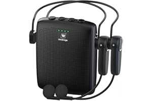 YOCEWECA Mini Personal Wireless Voice Amplifier with 2 Bluetooth Microphones- 15W Rechargeable Pa Speaker System for Teachers, Coaches & Public Speaking