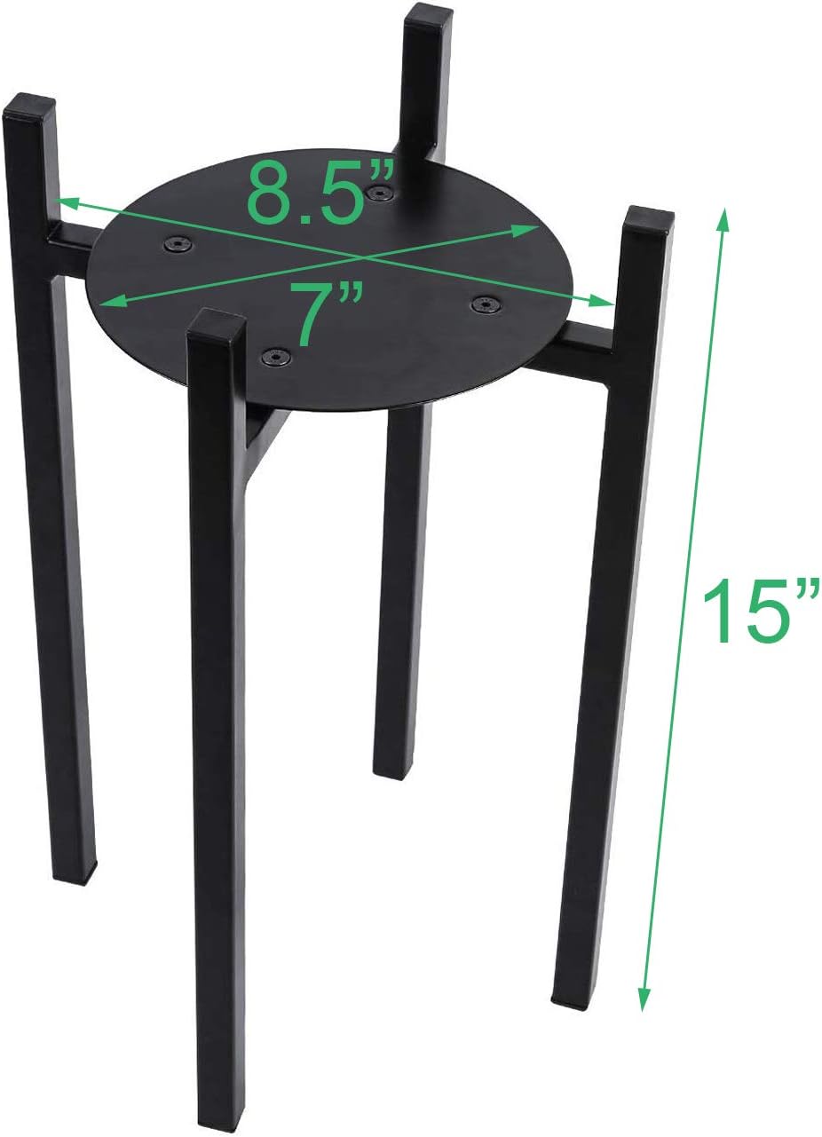 Sunnyglade Plant Stand Metal Potted Plant Holder Sturdy, Galvanized Steel Pot Stand with Stylish Mid-Century Design, Medium for Indoor, Outdoor House, Garden & Patio (15" High) : Garden & Outdoor