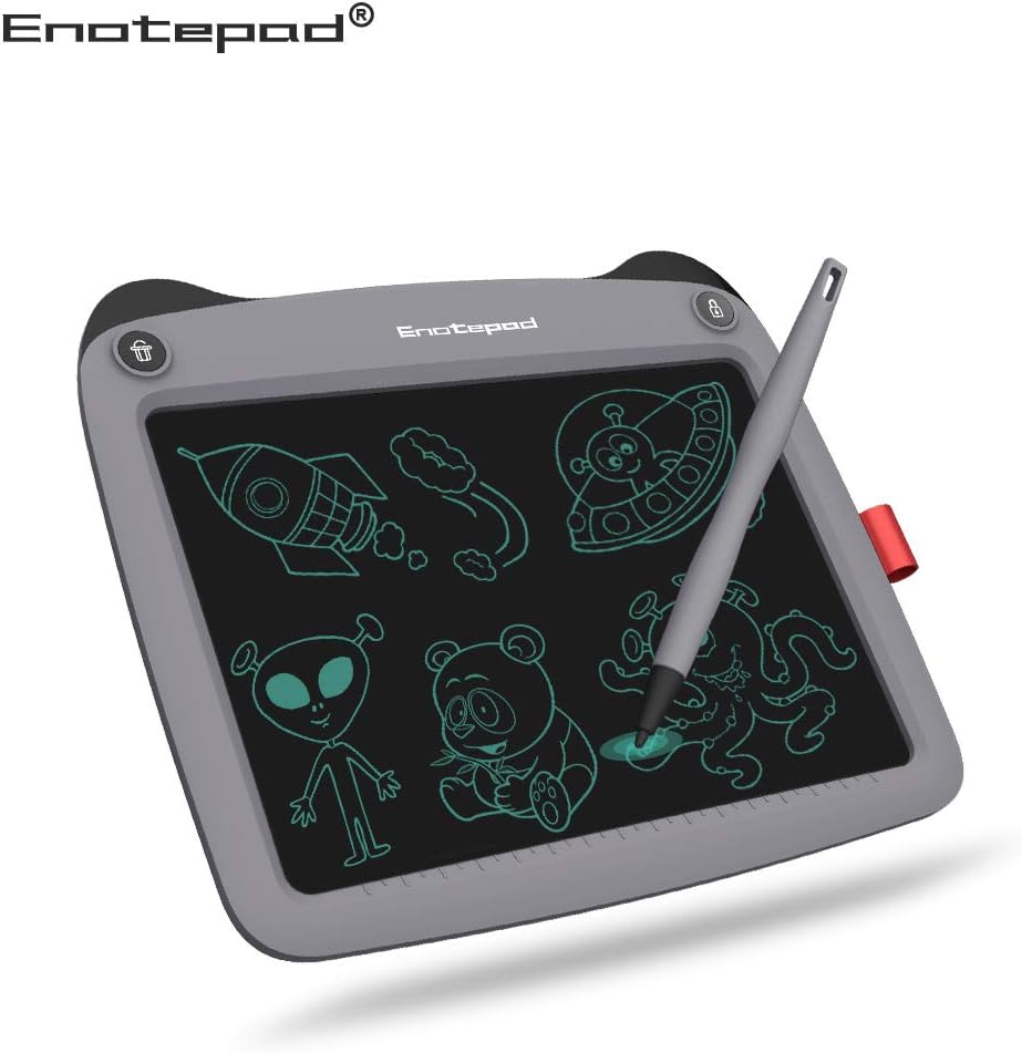 LCD Writing Tablet, Doodle Board 9'' Electronic Writing & Drawing Board, Kids Gift for Girls/Boys, Handwriting Paper Drawing Tablet Home & School Use [ Grey ]