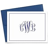 Classic Monogram Stationary Set FOLDED NOTE CARDS, Personalized Stationary Set, Personalized Monogram Stationery, Your Choice of Colors and Quantity