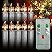 Youngerbaby Set of 10 Warm White Flickering Battery Operated LED Taper Candle with Remote Control for Christmas Decorations/Candelabras/Candle Chandeliers-(0.7''Dia x 4''Height)Batteries Not Included