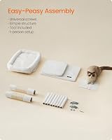 Feandrea Cat Tree Tower 84 cm Large Cat Perch 56x40 cm 2 Caves Cream view 8