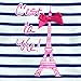 Sophia's 3 Piece Parisian Outfit with Striped Eiffel Tower Dress, Velour Beret Cap and Suede Ballet Flats for 18 Inch Dolls, Blue/Pink