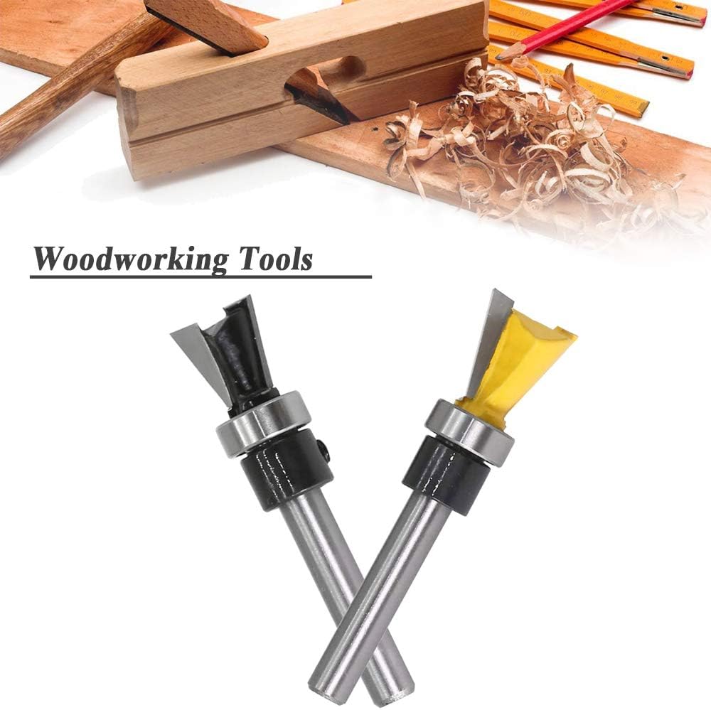 Mesee 2 Pieces Dovetail Joint Bearing Router Bit Set - Image 3