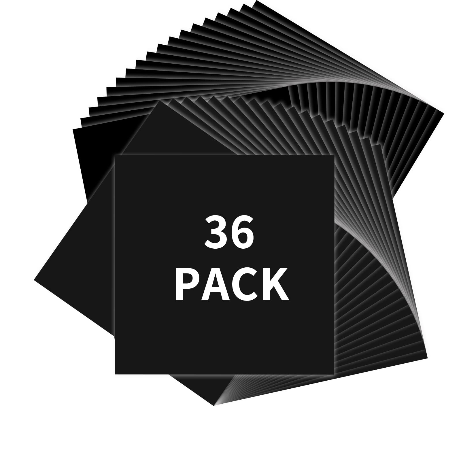 Photo 1 of IModeur Matte Black Permanent Vinyl (12" x 12") 36 Pack Permanent Vinyl Bundle for Silhouette, Cameo Cutters, Signs, Scrapbooking, Craft Die Cutters,Cups