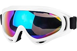 MaoMaoCha Ski Goggles for Men Women Kids Cycling Motorcycle UV Protection Goggles Snowboard Glasses for Youth Adult Teens Boys & Girls (White)