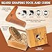 Beard Comb and Brush Set - Men's Wooden Beard Shaping Tool - Perfect Facial Hair Grooming Kit, Exclusive Moustache, Goatee & Neckline Shaving Accessory, Symmetry & Styling, Unique Brush Kit, Shaper