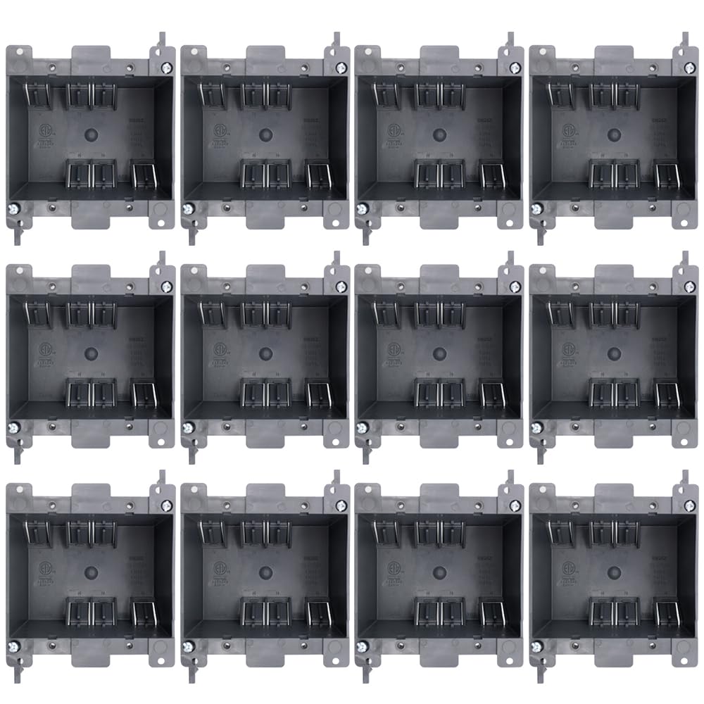 HUIXHAO 2-Gang Electrical Outlet Box,Old Work Box,25 Cubic Inch ...