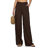 AVICHIC Women's Linen Pants Wide Leg Dressy Casual Beach Linen Pants Summer with Pockets 29" 31"