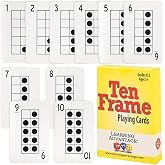 LEARNING ADVANTAGE Ten Frame Playing Cards, Set of 44 | Learn and Recognize Numbers 1-10, Early Math Resource for Subitizing
