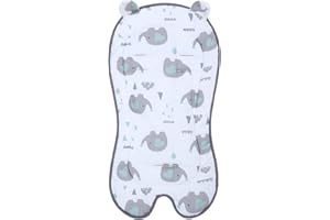 MIRACLE BABY Baby Carriage Cushion, Universal Breathable Car Seat Insert Cushion, 3D Air Mesh Baby Seat Pad Liner for CarSeat, Buggy, High Chair (Elephant