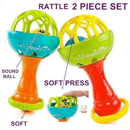 Babytintin Colorful Flexible Attractive Non Toxic Rattle Set for Babies,Toddlers,Infants,Child (3369)