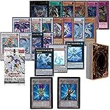 YU-GI-OH! Mystery Blind Box Lot- Features Random Variety of Rares Holos Secrets Supers Ultimates Playmat and More! Includes Custom Golden Groundhog Card Storage Box and 2 Tokens!