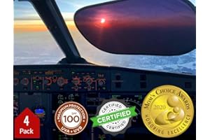 kinder Fluff Car Window Shade (4Pack)-The Only Certified Cockpit & Car Window Shade for Baby & Pilots Proven to Block 99.95% UVR -Mom's Choice Gold Award- Aircraft & Side Window Sunshades - Standard